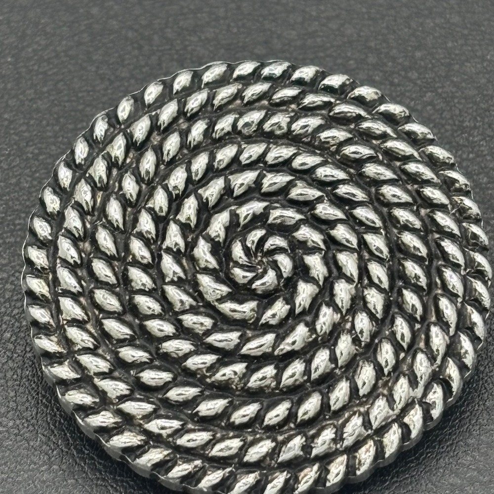 Vintage Western Germany Scarf Clip Women OS Silver Tone Concentric Rope Textured